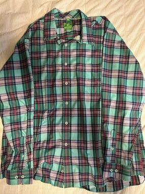 Forsyth Of Canada Long Sleeve Button Up Shirt Men’s XXL Green Check Plaid